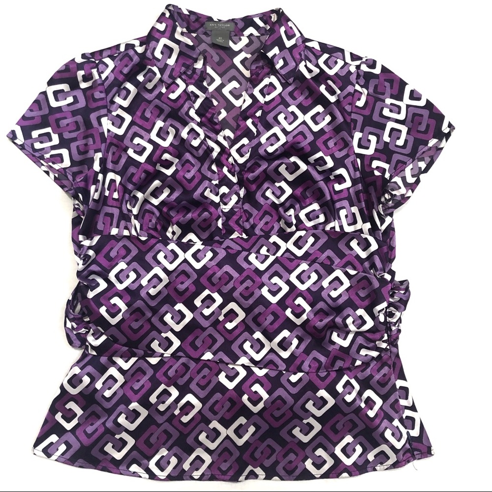 Ann Taylor- Collared Purple Shirt